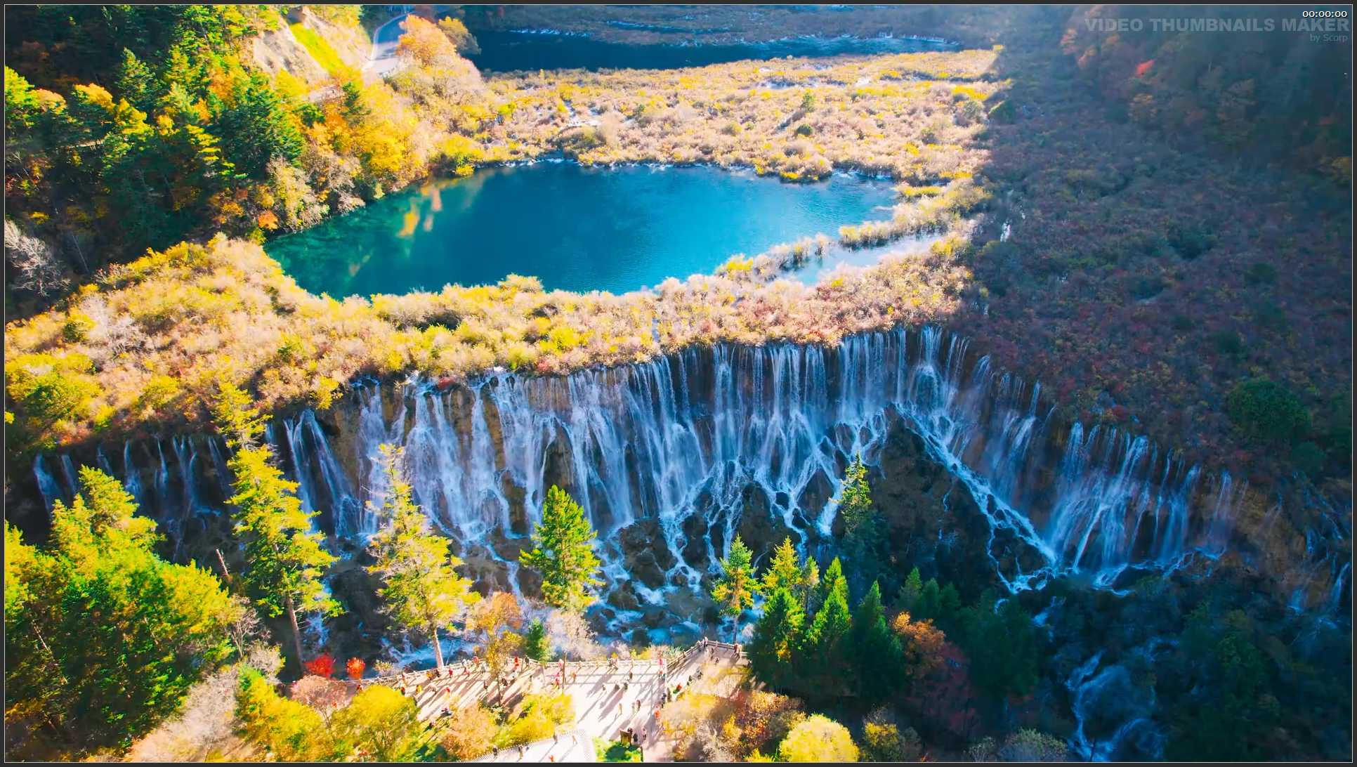 245 四川 航拍 秋季的九寨沟惊艳了世界4k